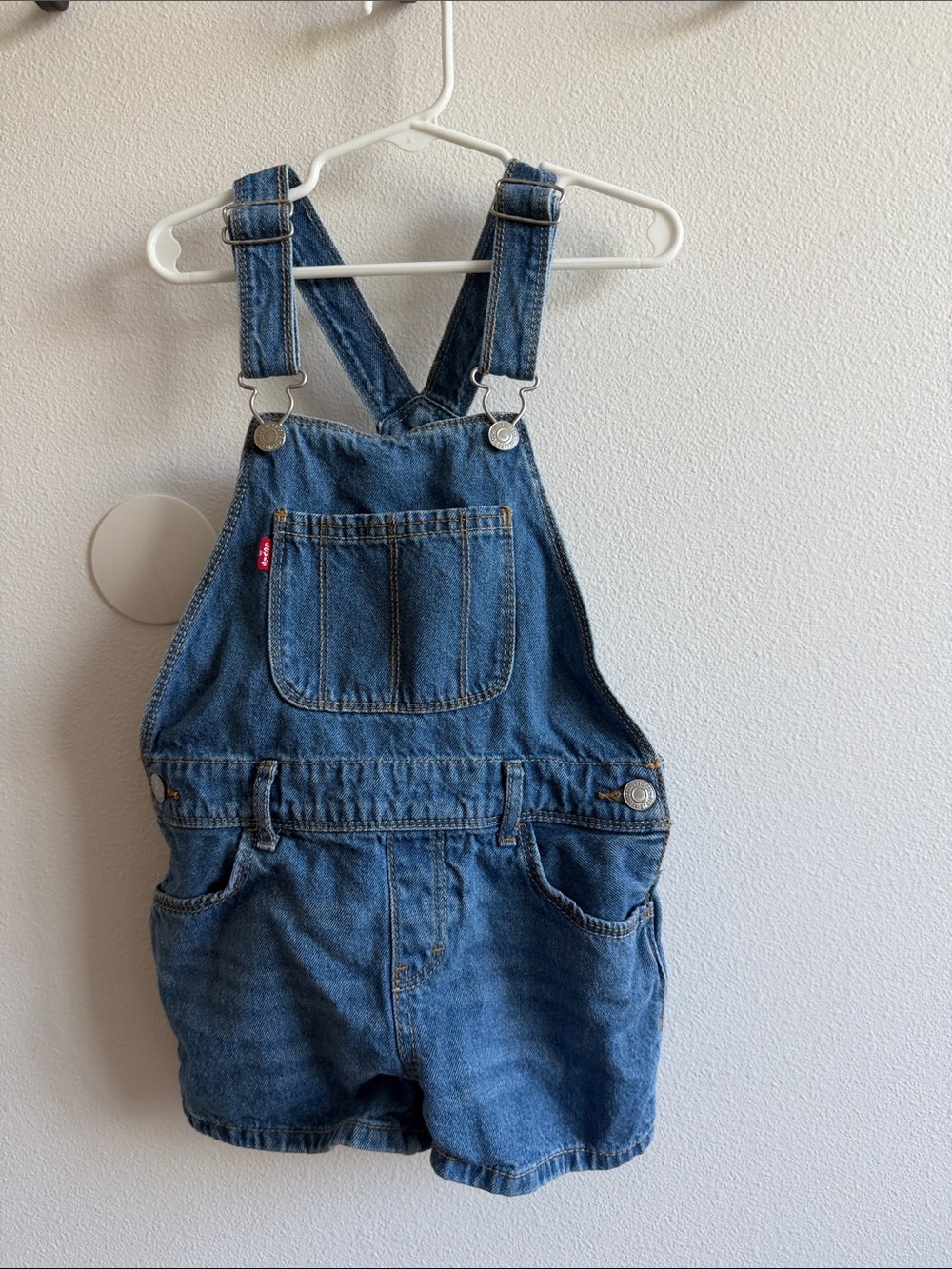 Levi's Blue Denim Short Overalls for Kids
